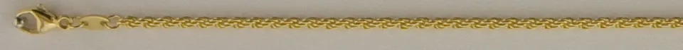 Eugen Rühle Kordel Halskette massiv 2,1mm 585 Gelbgold