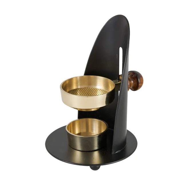 NKlaus Home Scents Weihrauchbrenner Gold Räuchergefäß 14cm verstellbar