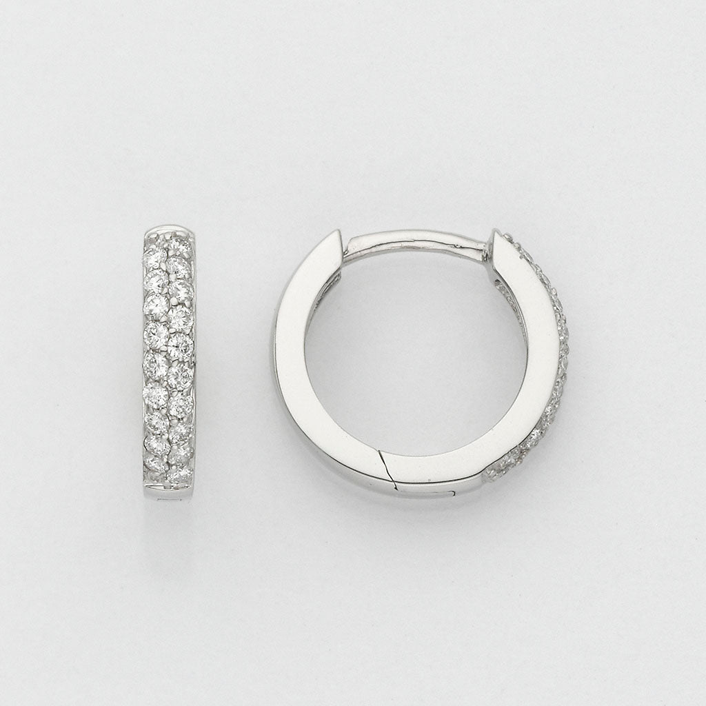 Eugen Rühle Creolen 2,3x13mm Ohrringe Diamant 750 Gelbgold