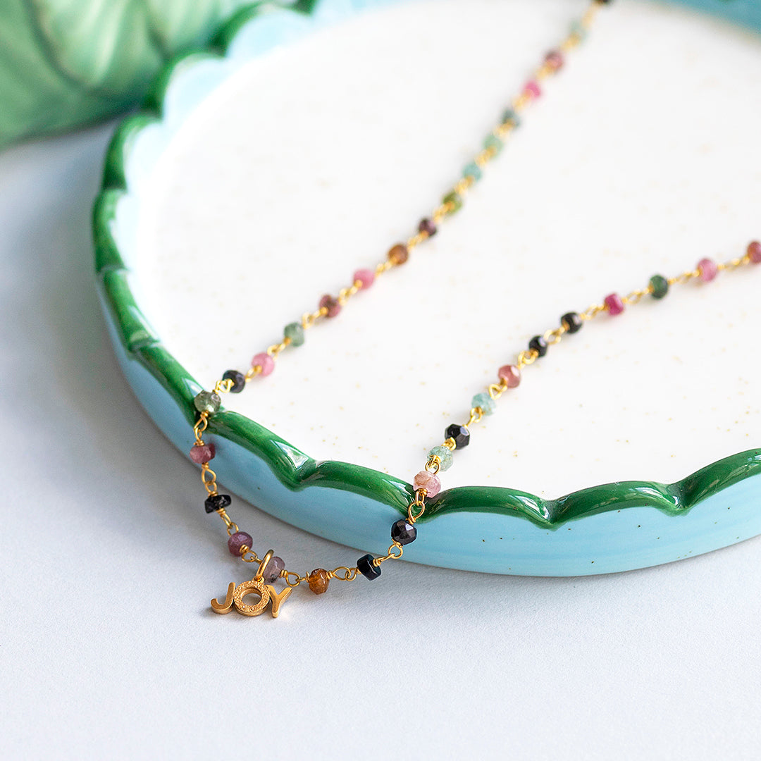 Joy by Corrine Smith Mixed Gemstone Joy Halskette Gold
