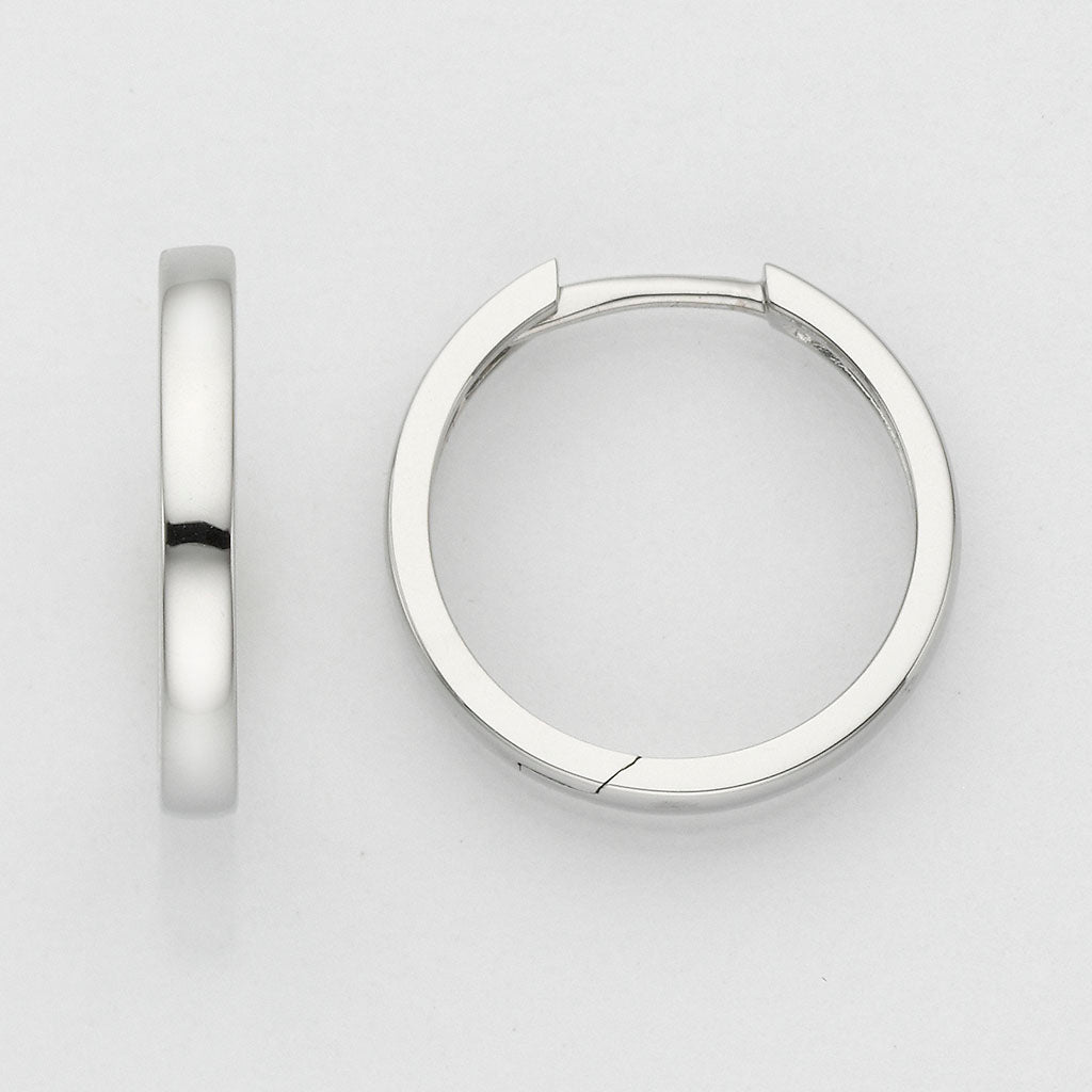 Eugen Rühle Ohrschmuck Scharnier-Creolen 2,3x16mm Ohrringe Weißgold