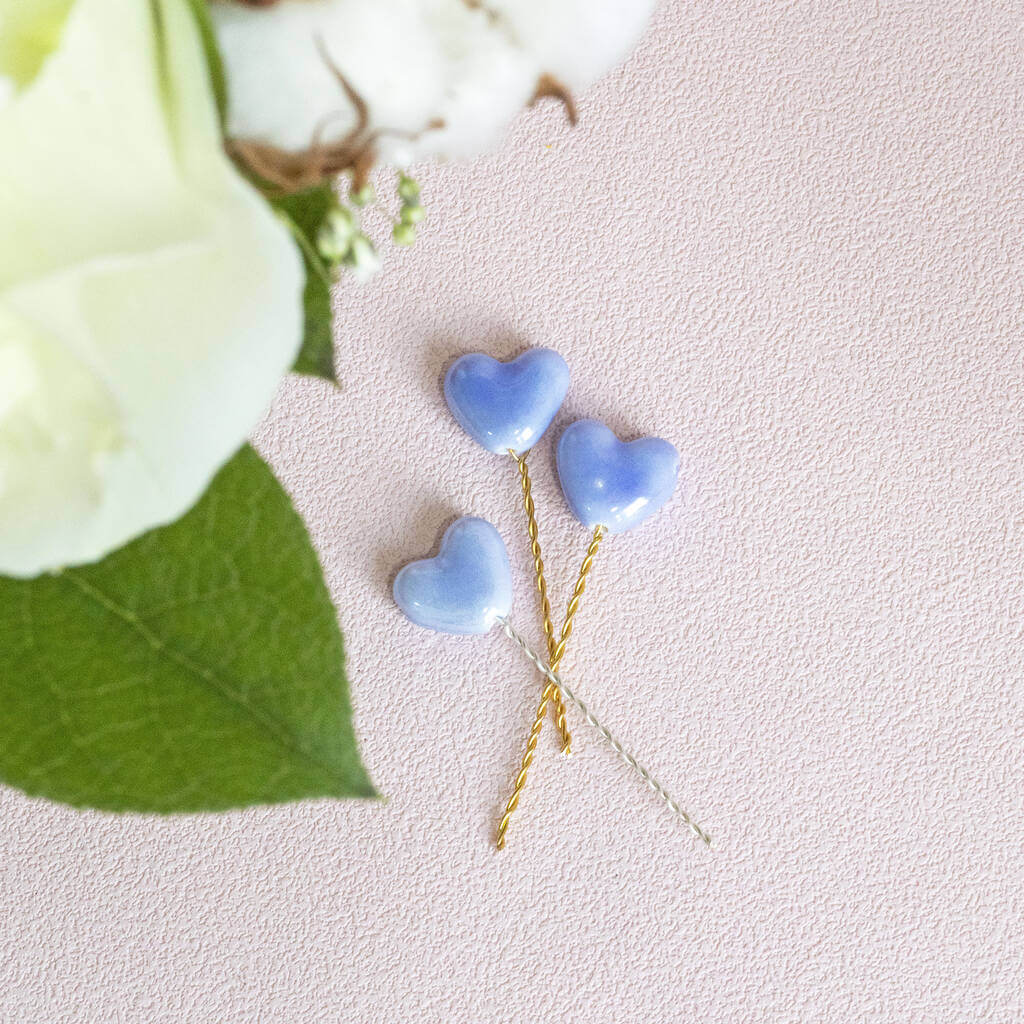 Joy by Corrine Smith Something Blue Herz Pins 3er Set