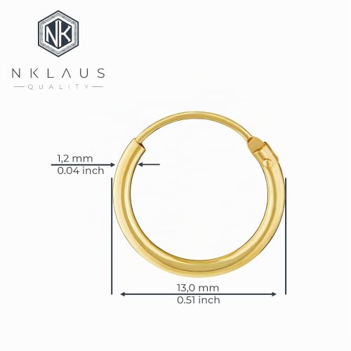 NKlaus Jewellery Creole Ohrring Gold 333 Herren Einzel
