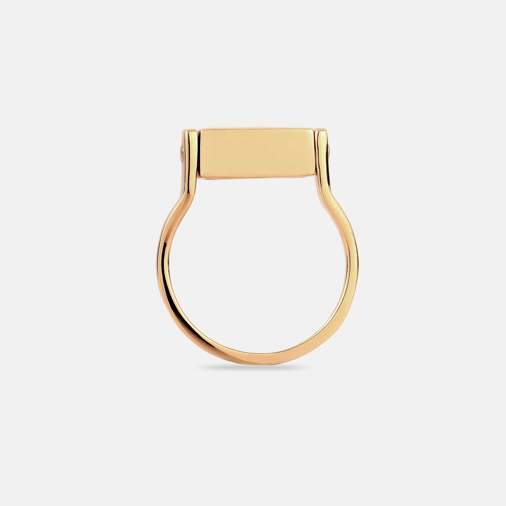 Stilnest Rings Saphir Brick Flip Ring 24k Gold Gr.54 Schwarz