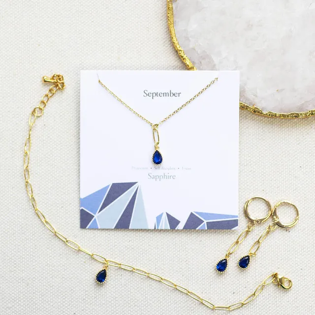 Joy by Corrine Smith Teardrop Birthstone Schmuckset Gold Kristall