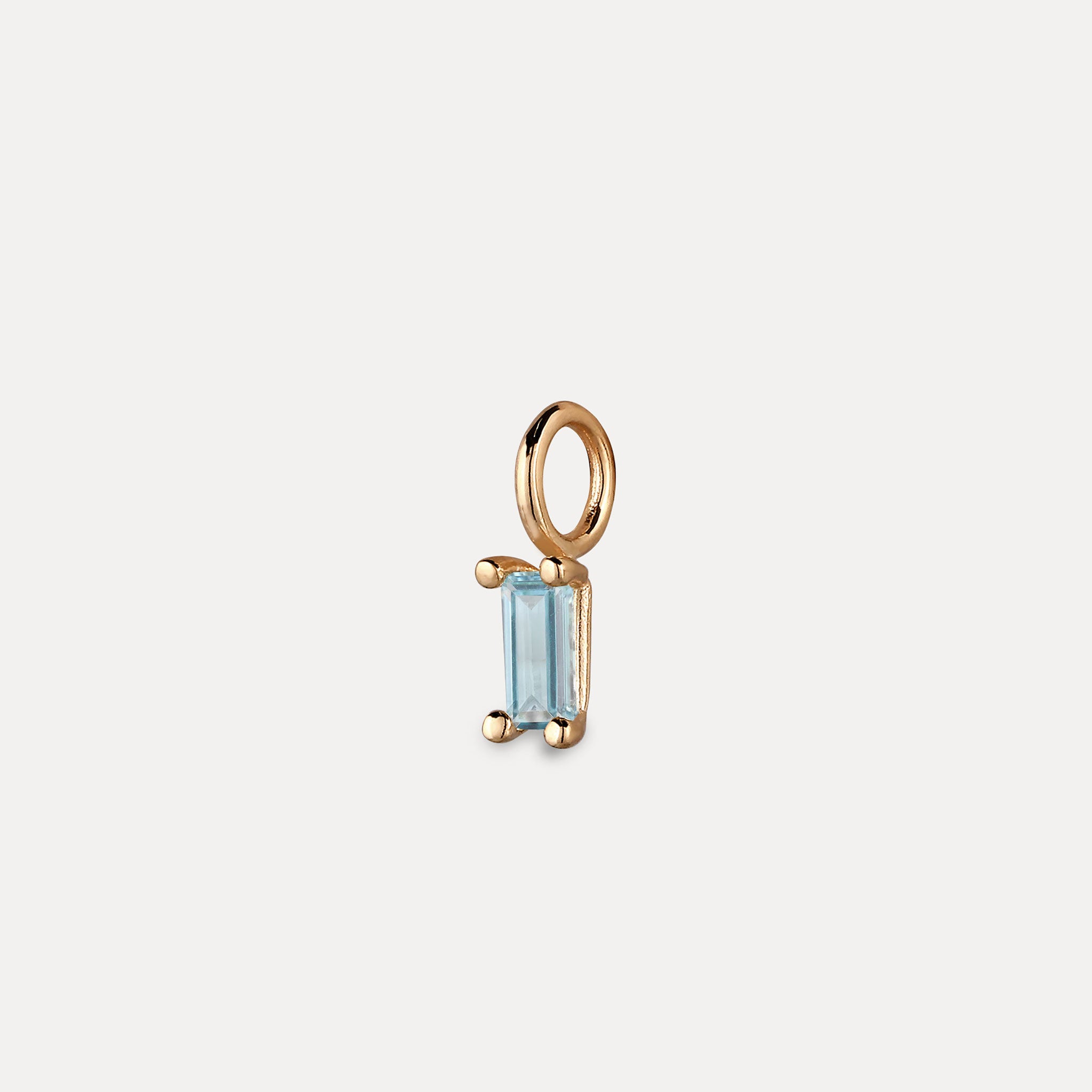 Stilnest Aquamarin Baguette Anhänger Gold Vermeil blau
