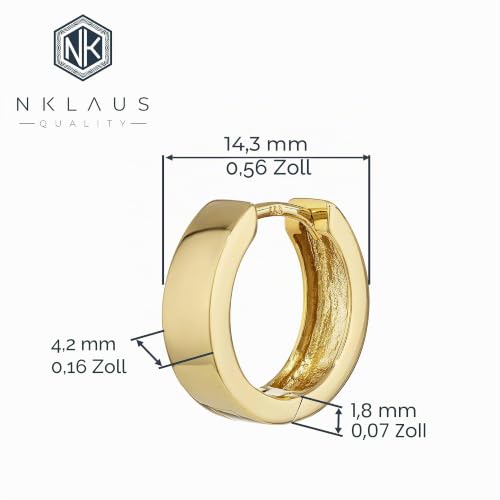NKlaus Klappcreole einzeln 333 Gelbgold 14,3 mm