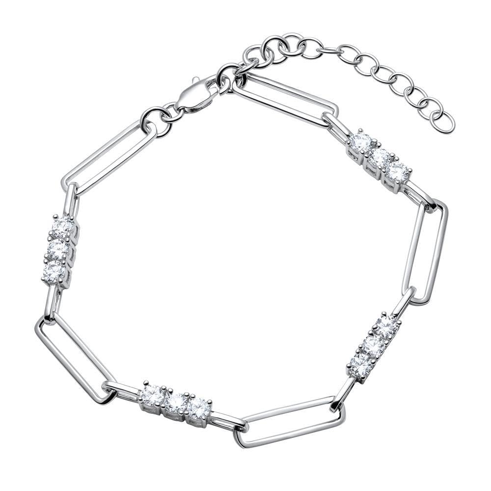 JEWLIX ID-Armband 925er Silber Rhodiniert Zirkonia