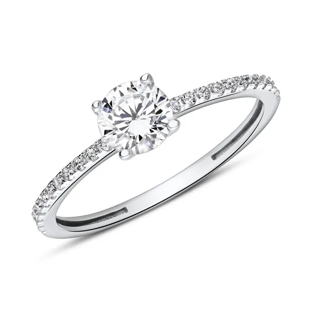 JEWLIX Verlobungsring 375 Weißgold Zirkonia Gr. 56