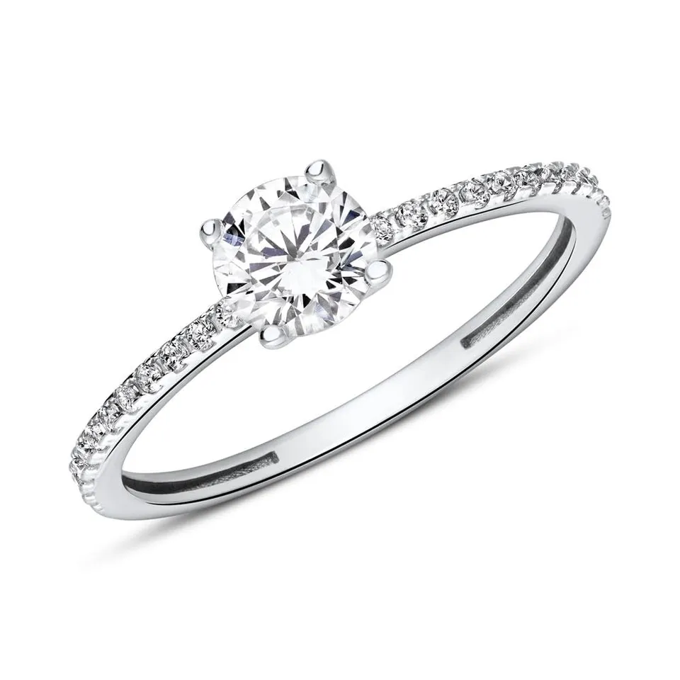 JEWLIX Verlobungsring 375 Weißgold Zirkonia Gr. 56