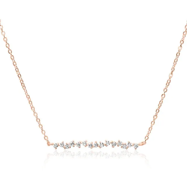 JEWLIX Ketten mit Anhänger Halskette Damen rosévergoldet 925 Silber