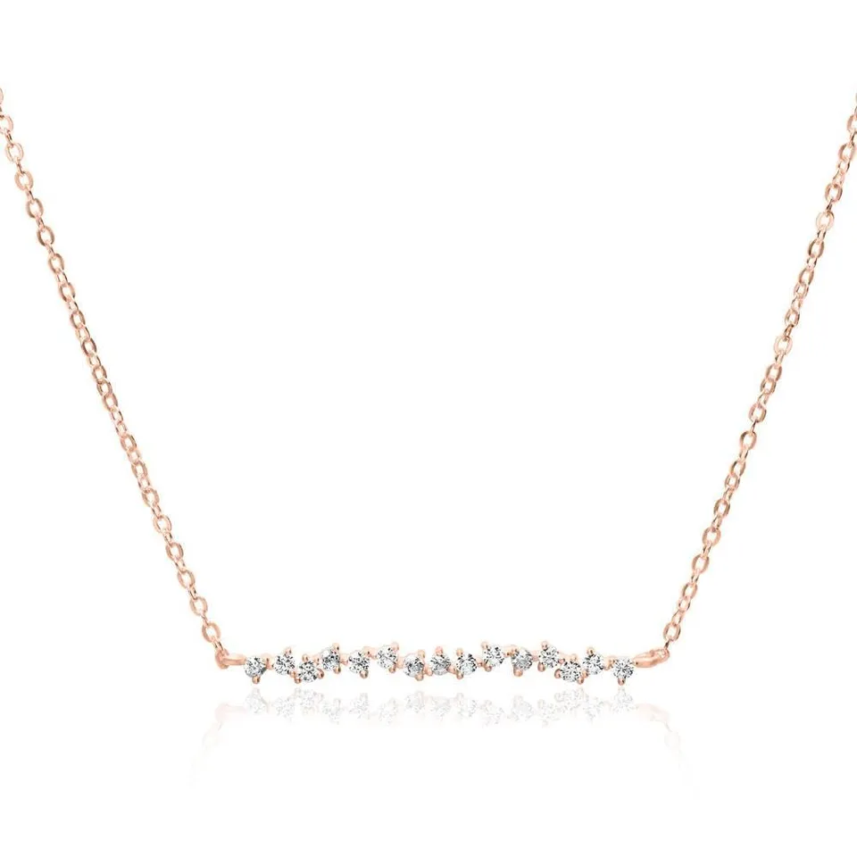JEWLIX Ketten mit Anhänger Halskette Damen rosévergoldet 925 Silber
