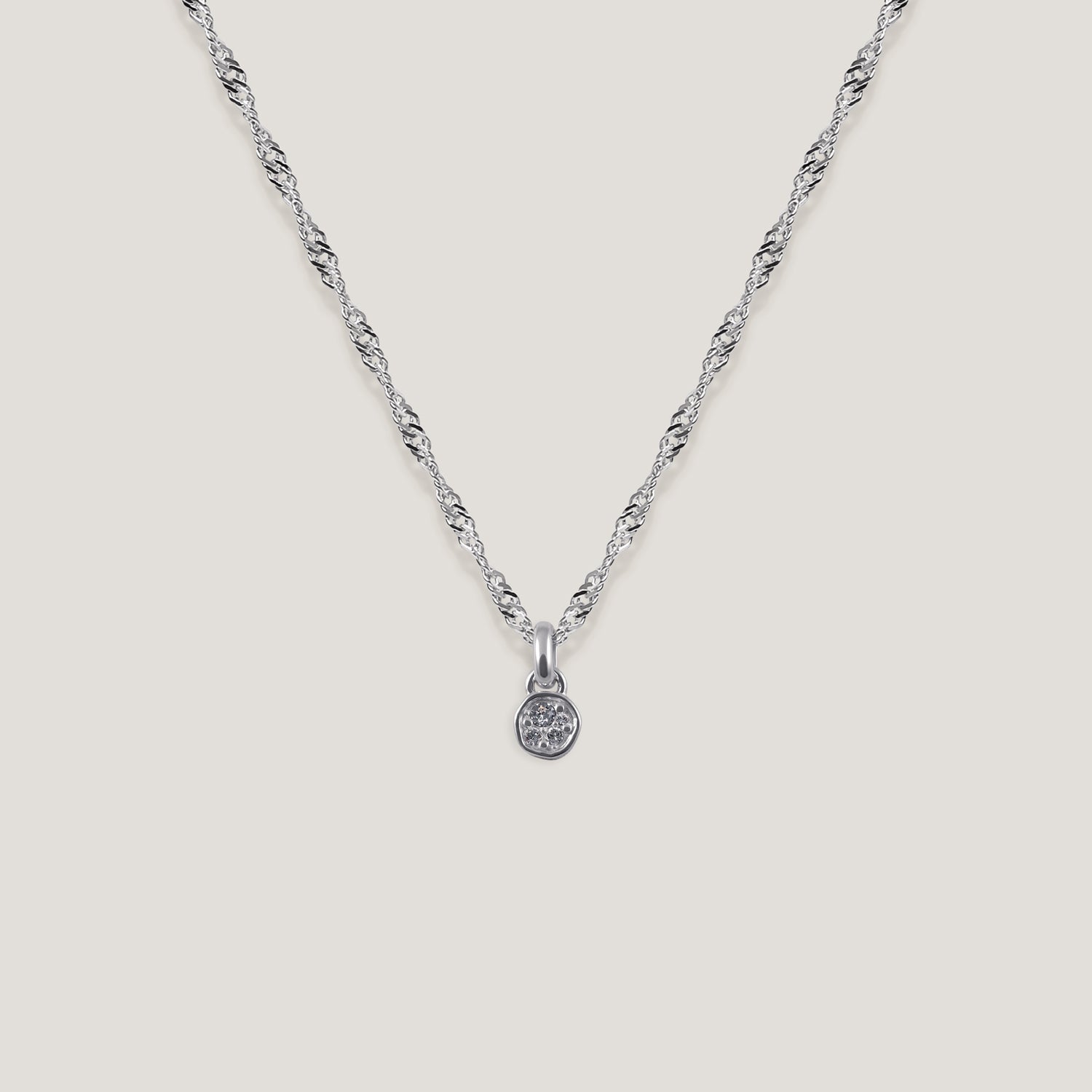 Stilnest Necklaces Belong Pavé Kette Kristalle Gold Vermeil