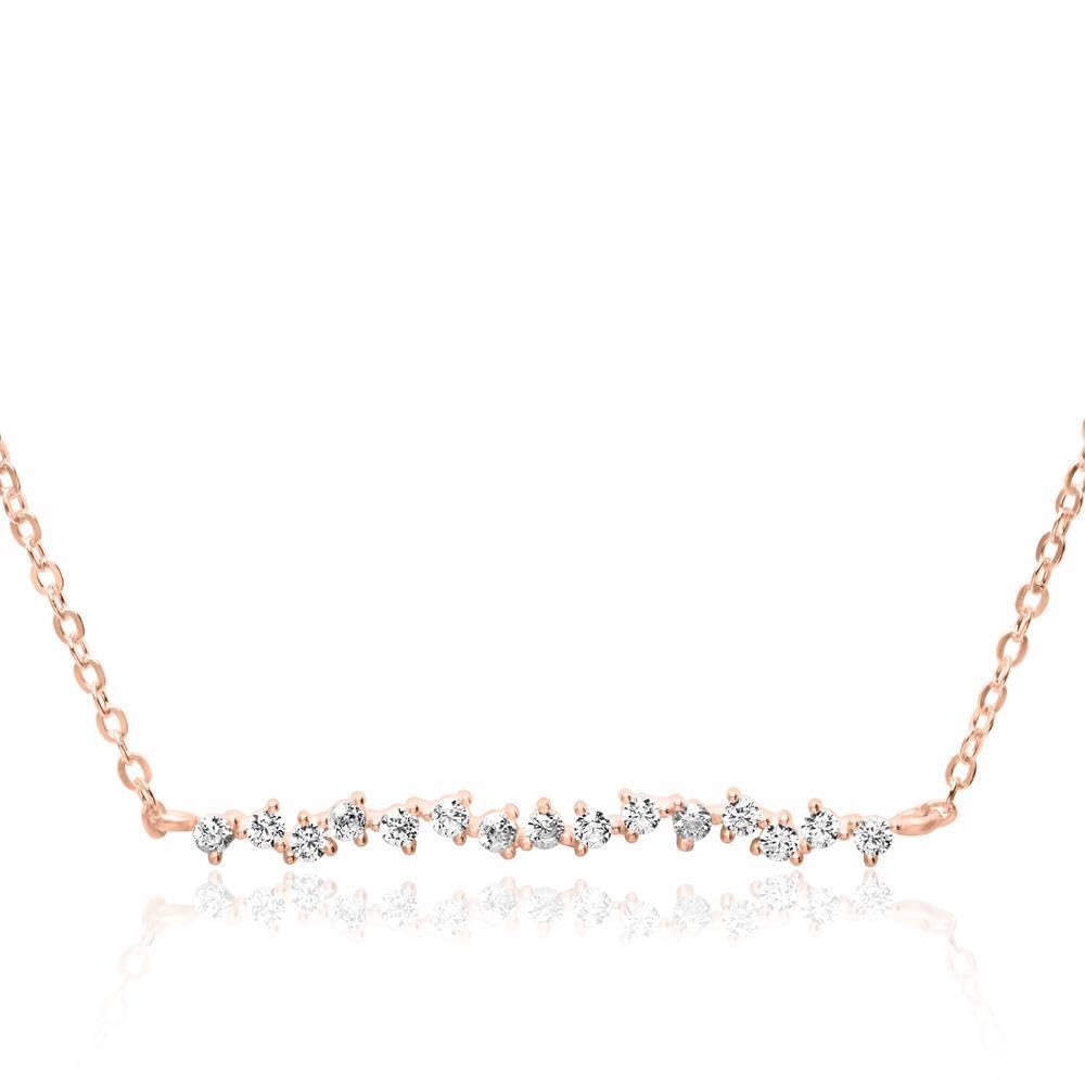 JEWLIX Ketten mit Anhänger Halskette Damen rosévergoldet 925 Silber