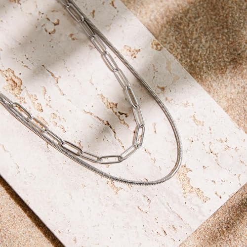 JEWLIX Ketten mit Anhänger Layerkette Edelstahl Damen