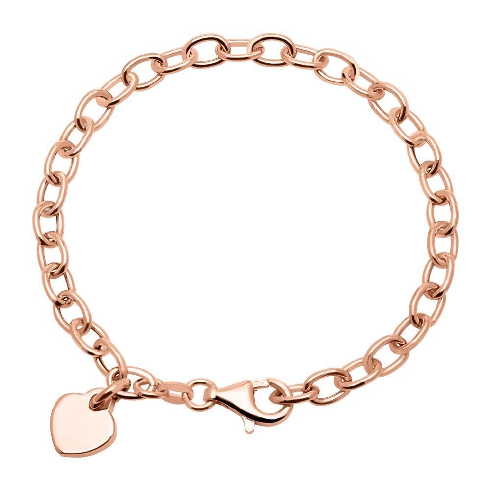 JEWLIX Armband 925er Silber rosé Herzanhänger