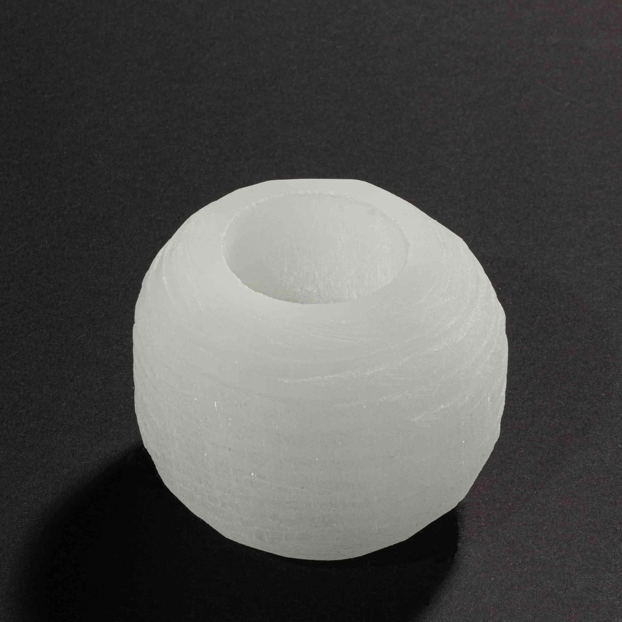 NKlaus Healing Crystals Selenit Teelichthalter Schneeball 8,5cm