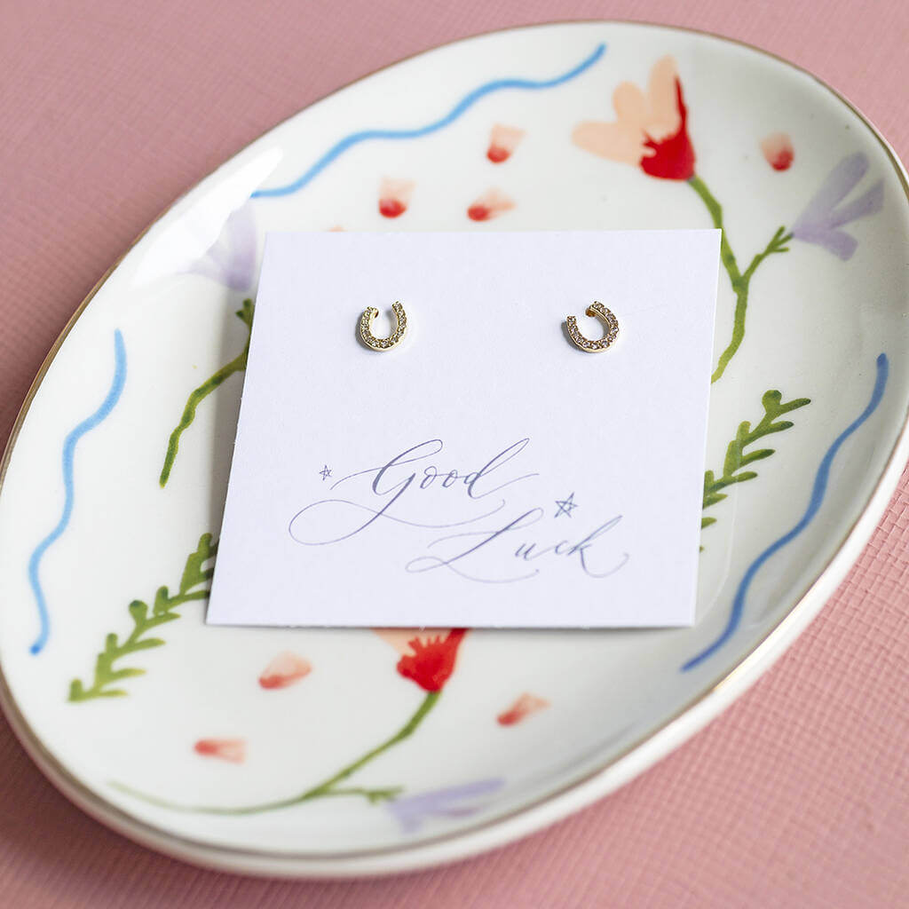 Joy by Corrine Smith Hufeisen Kristall Ohrstecker Gold