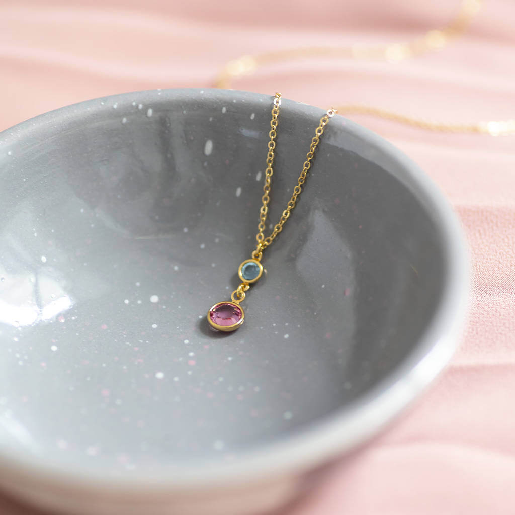 Joy Mother & Child Birthstone Halskette Gold Edelstein