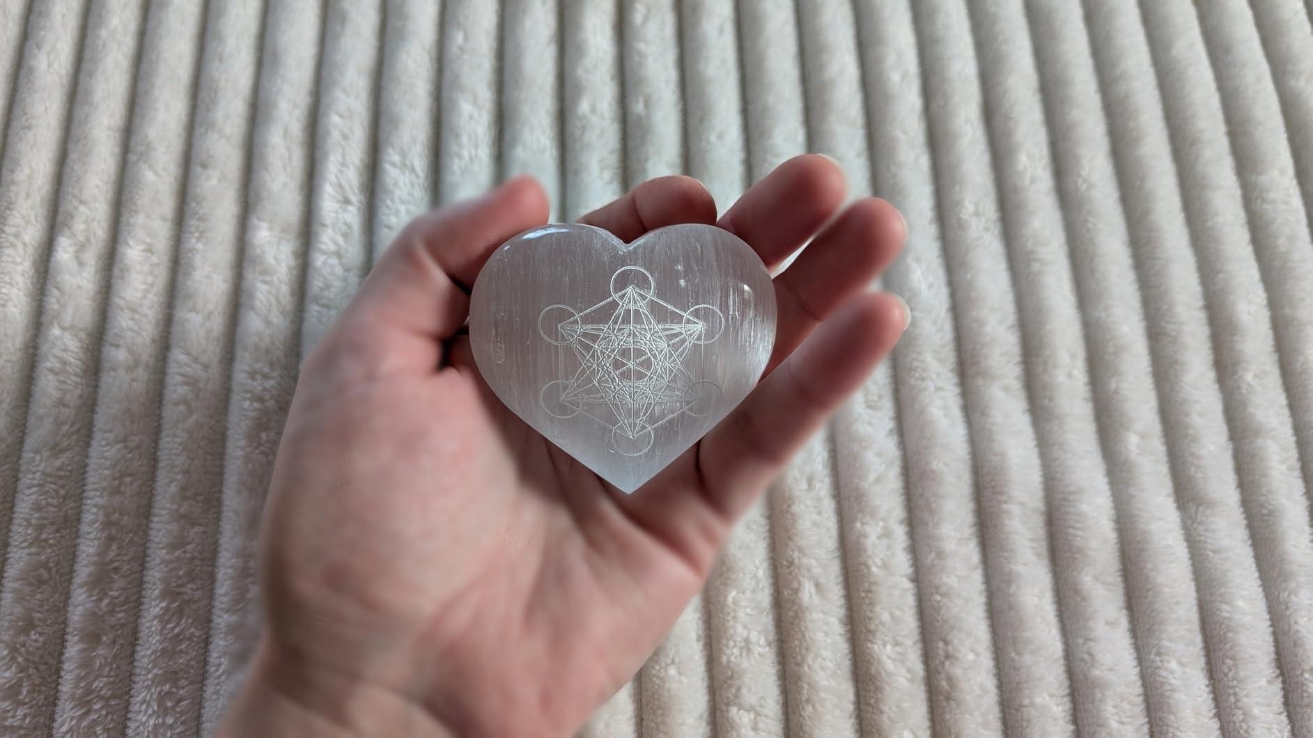NKlaus Healing Crystals Selenit Herz Metatron 7x5 cm Handschmeichler