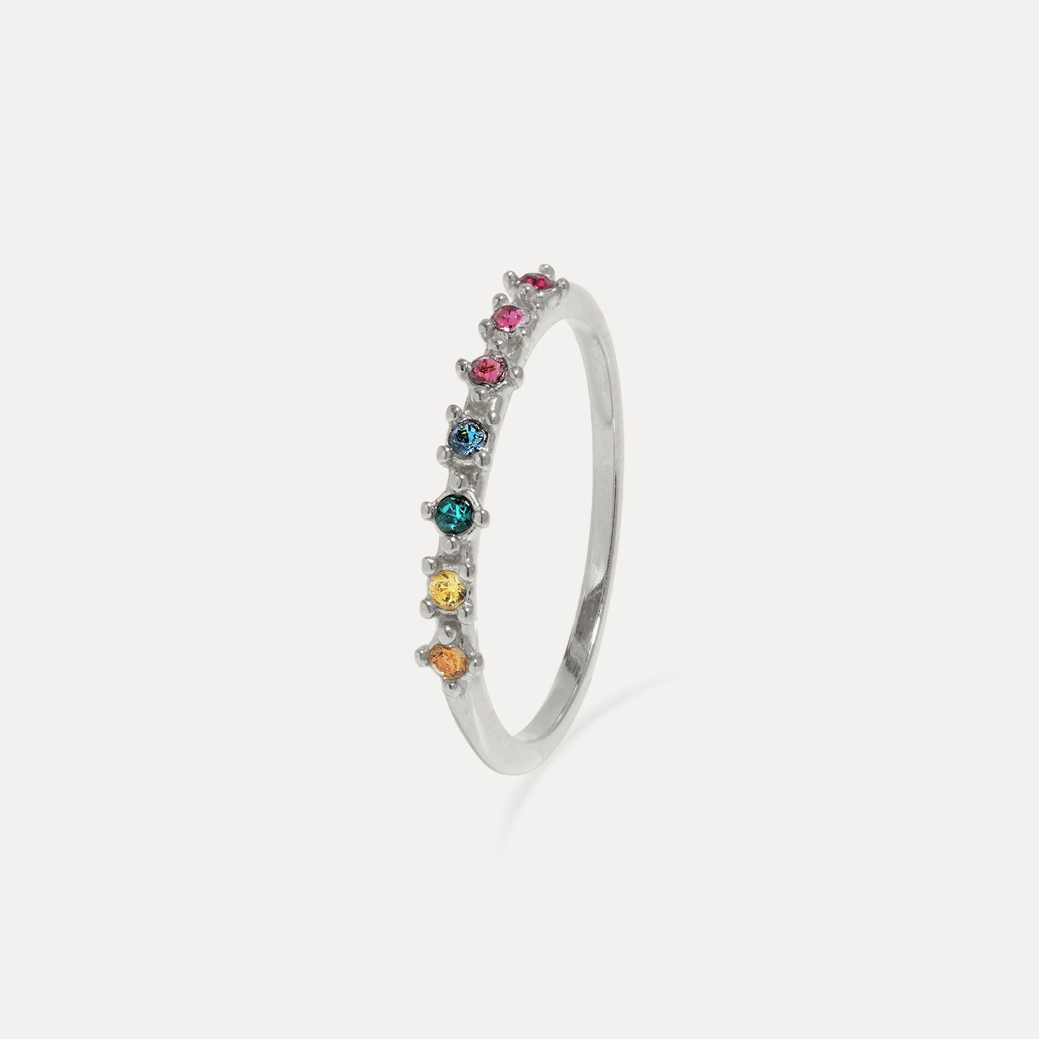 Stilnest Rainbow Delight Ring Edelsteinring Gold Vermeil 52