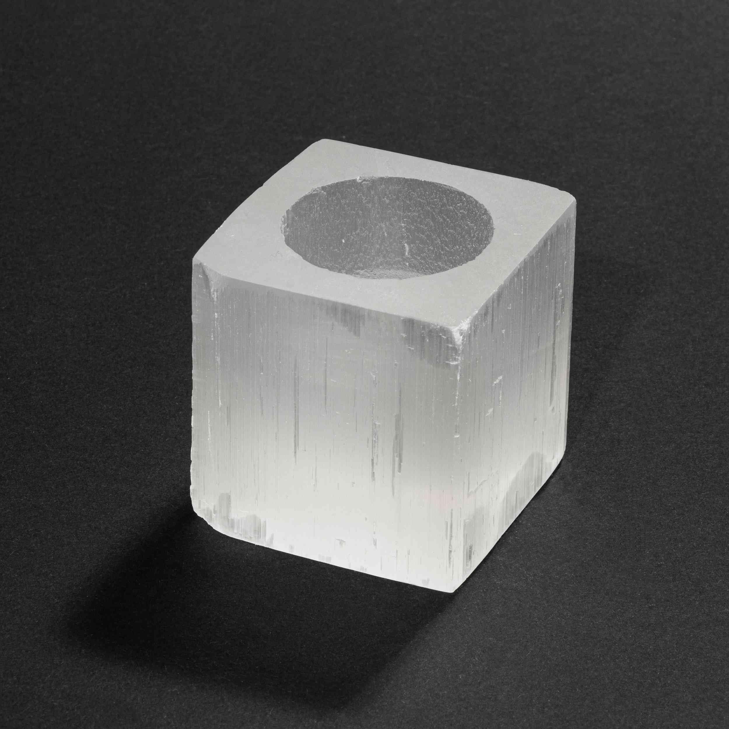 NKlaus Healing Crystals Selenit Würfel Kerzenhalter 6x6cm 1 Stück