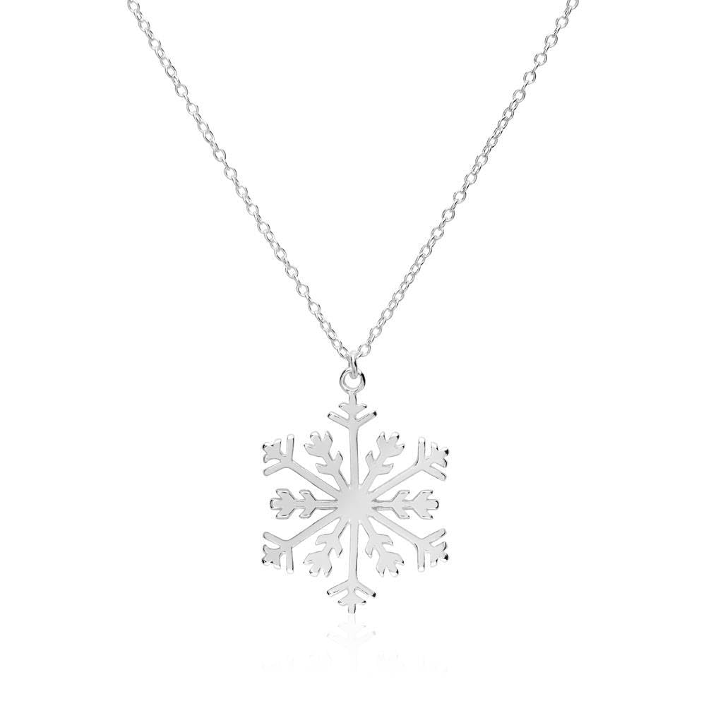 JEWLIX Ketten mit Anhänger Schneeflocke Halskette 925er Silber