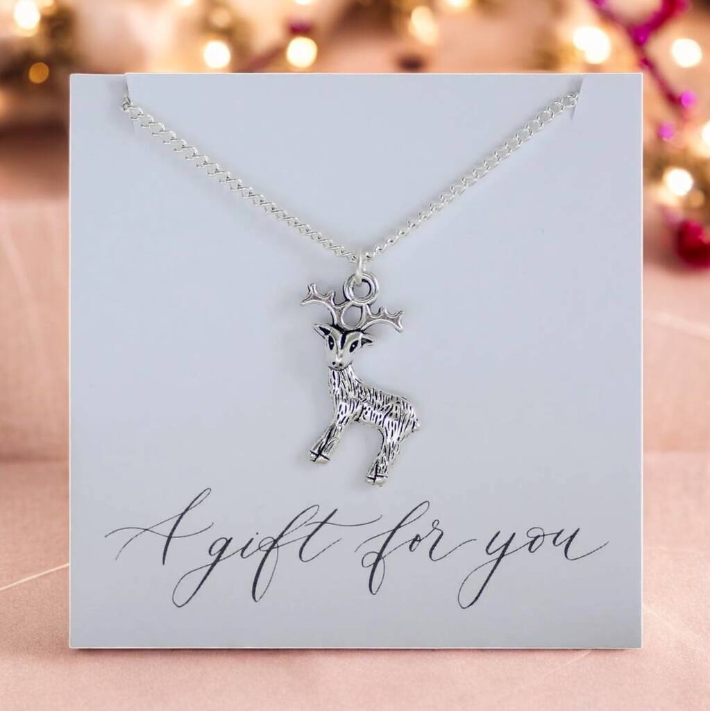 Joy by Corrine Smith Rentier Halskette versilbert Weihnachten