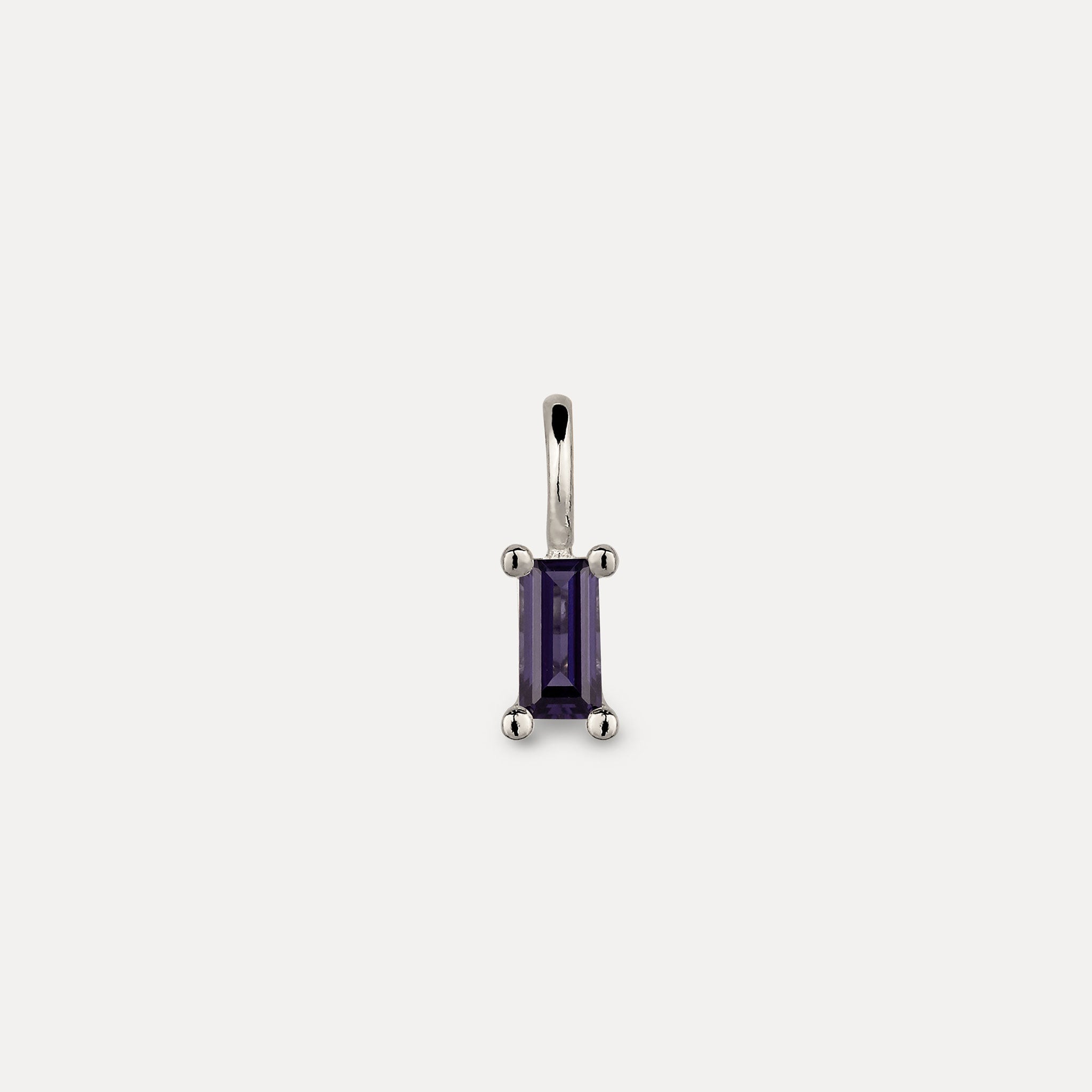 Stilnest Lila Iolith Baguette Anhänger Gold Vermeil Violett