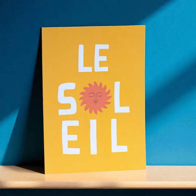 Joy by Corrine Smith Le Soleil French Sunshine A5 Print Gelb