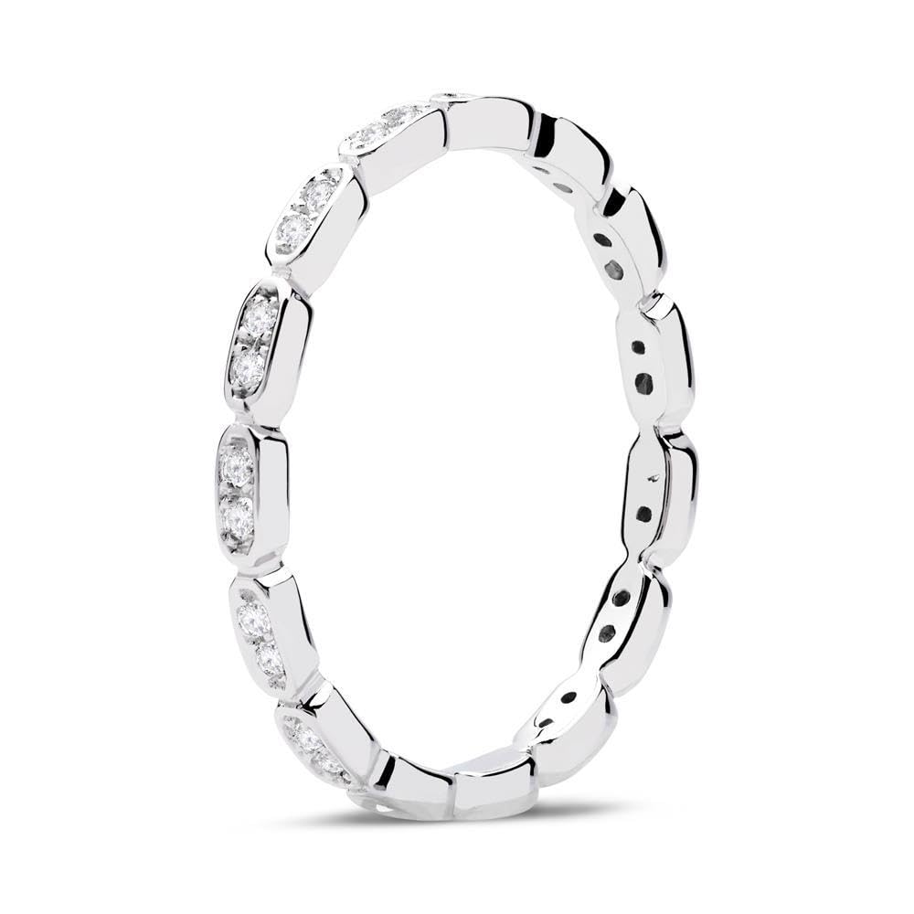 JEWLIX Ring 925er Silber rhodiniert Zirkonia 56mm