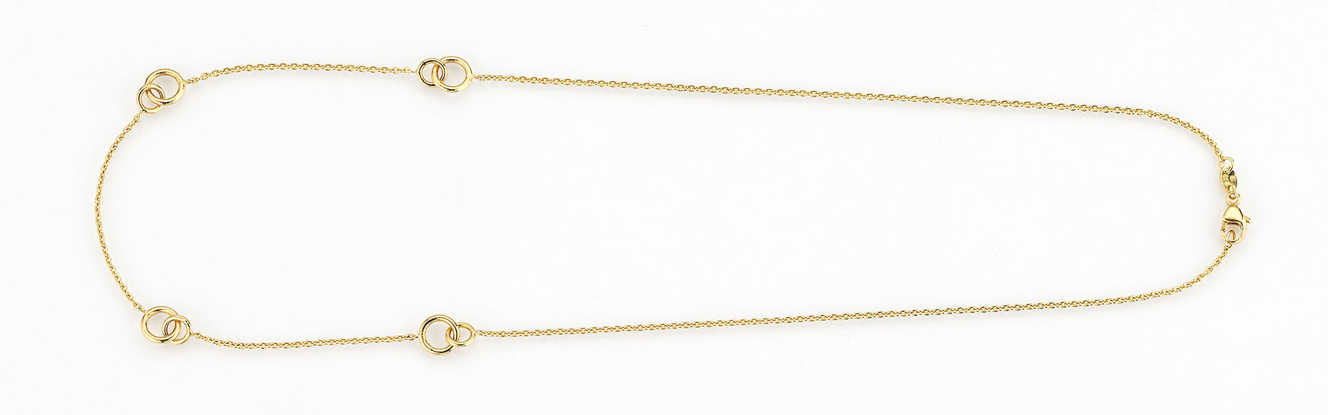 Eugen Rühle Collier Ankerkette 4x Doppelringe 585 Gelbgold