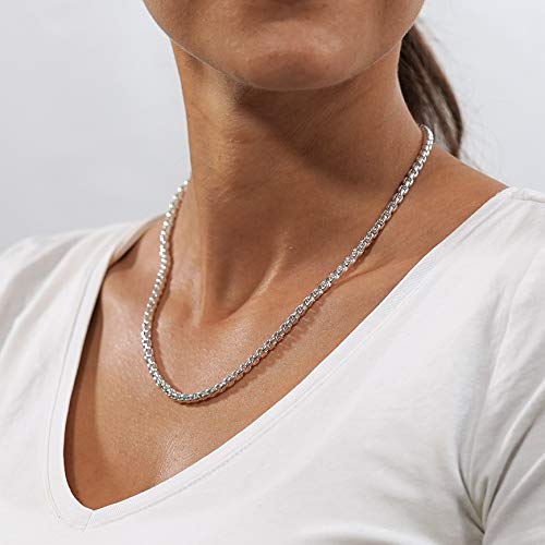 trendor 39415 Venezia-Kette 925 Silber Halskette Rund 3,7 mm