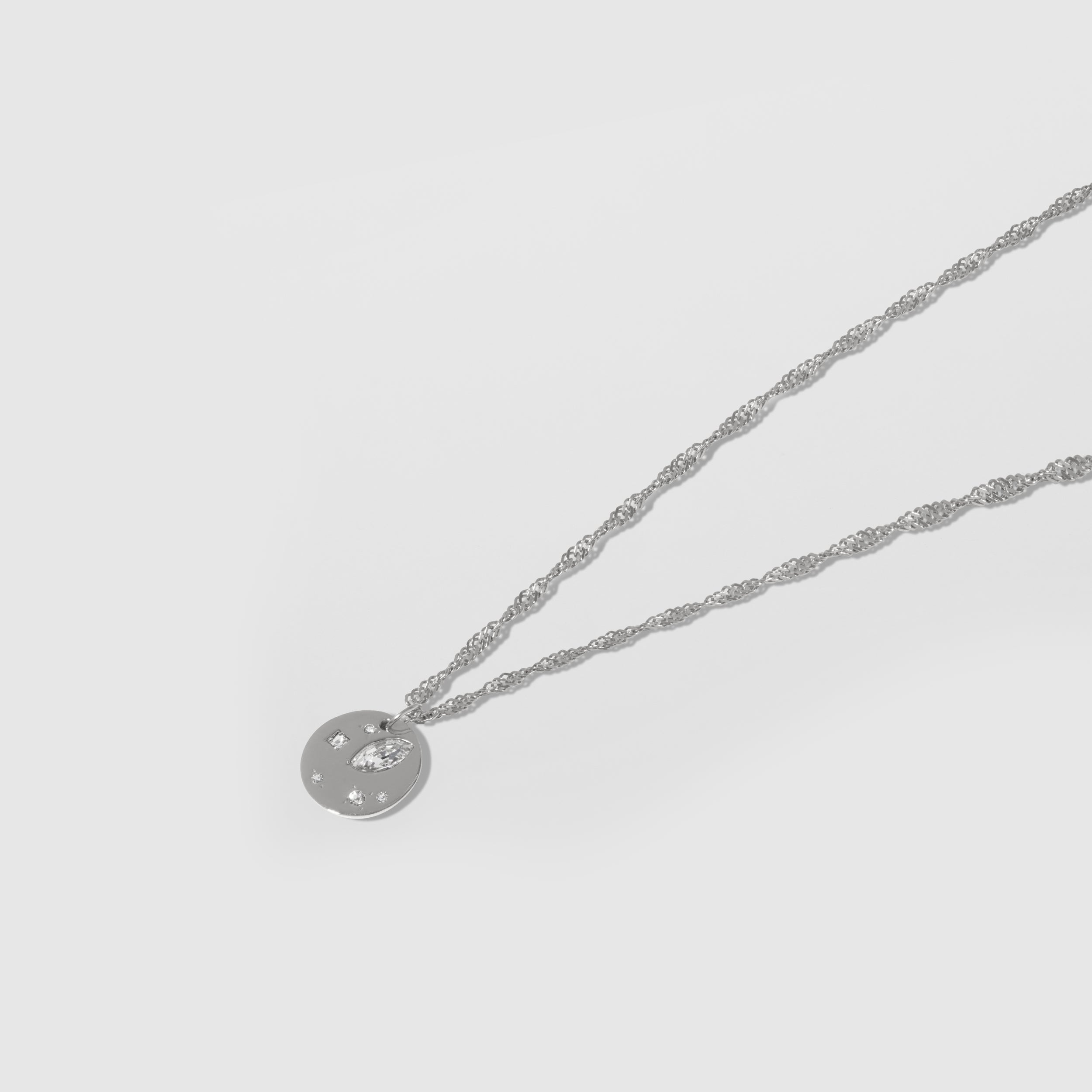 Stilnest Myriad Kette weiße Kristalle 925 Silber Vergoldet