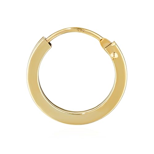 NKlaus Creolen Ohrringe 585 Gelbgold 12 mm quadratisch