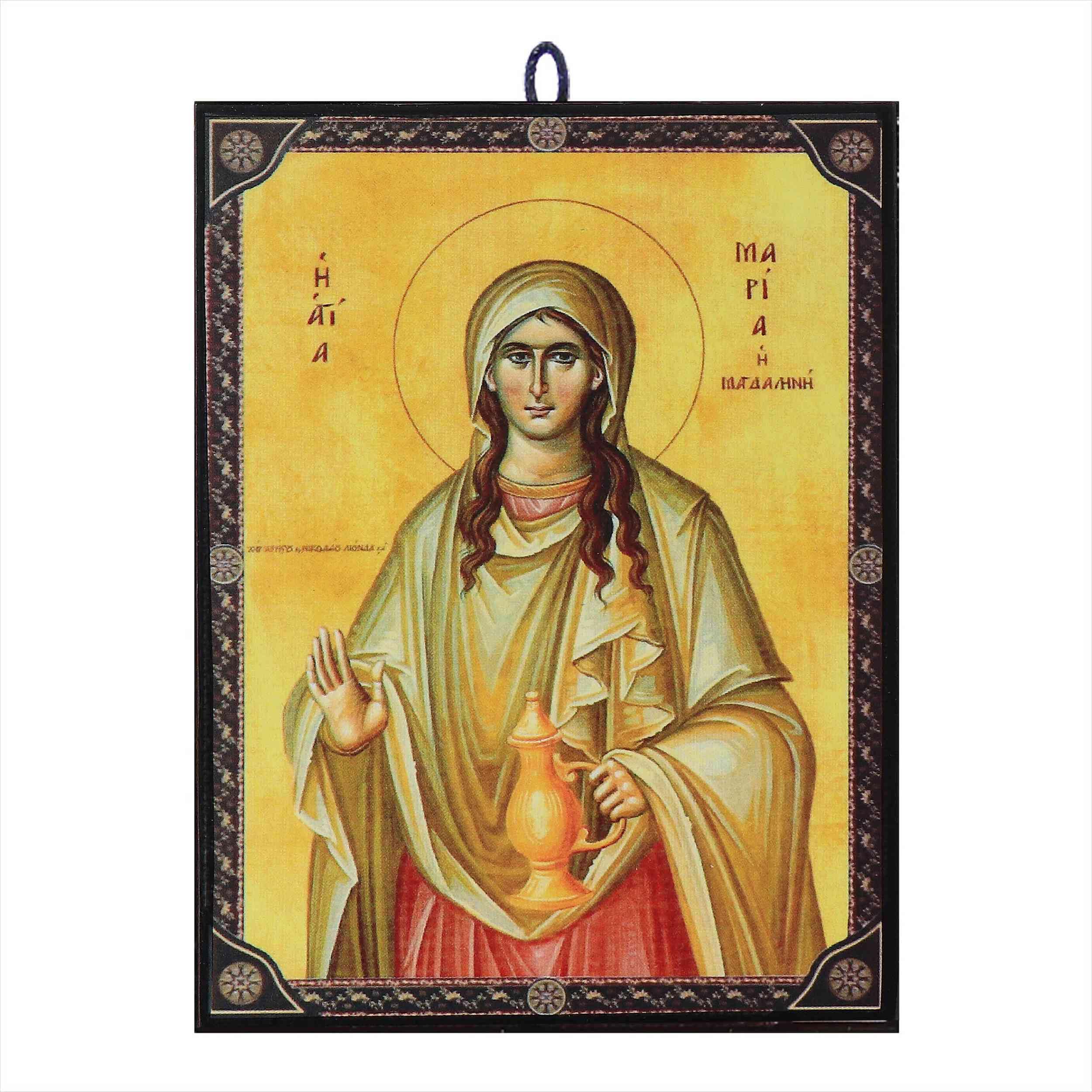 NKlaus Religious Icons Maria Magdalena Ikone Holz 9,7x13,5cm