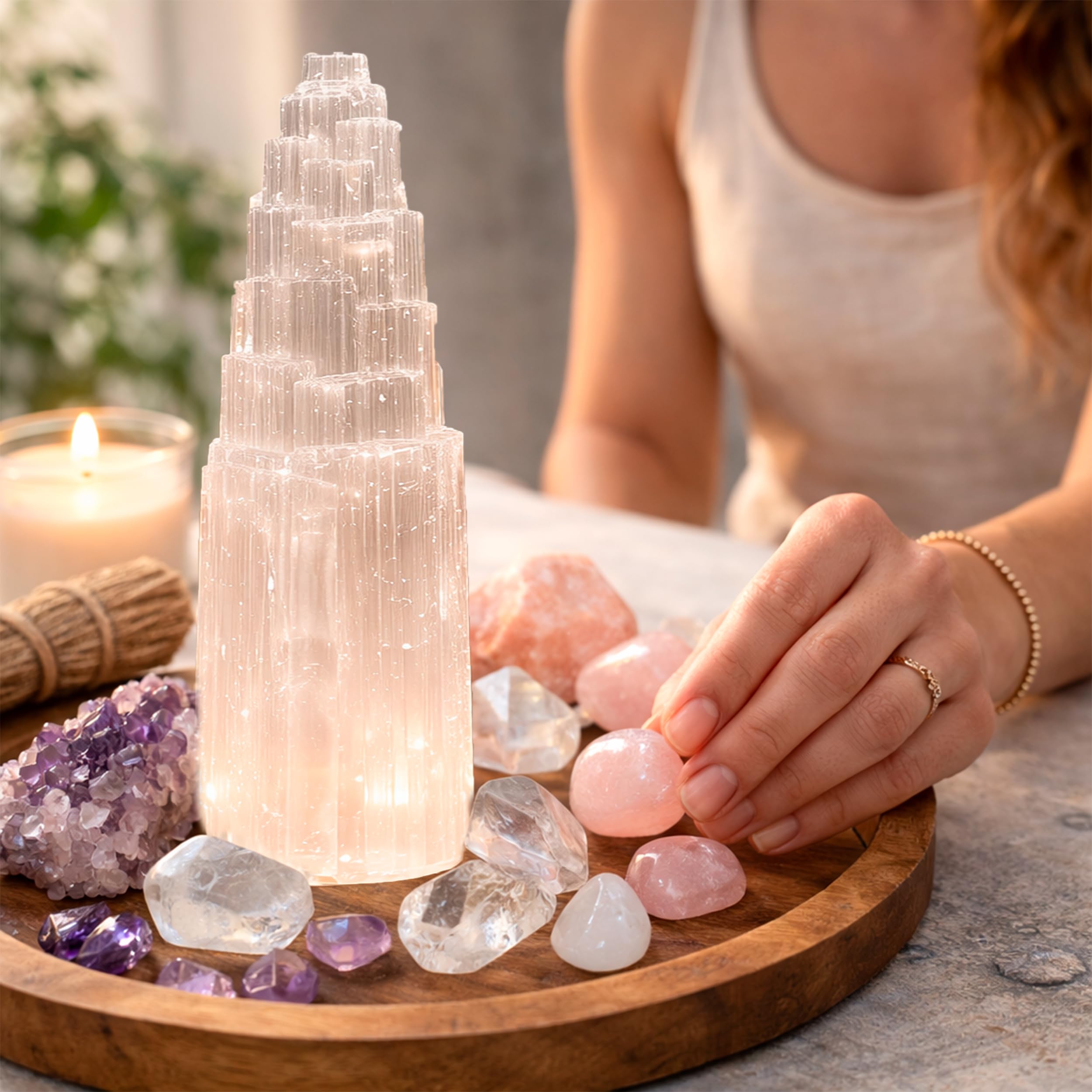 NKlaus Healing Crystals Selenit Turm 20cm
