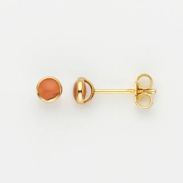 Eugen Rühle Mondstein Ohrstecker 4,5mm 585 Gelbgold orange