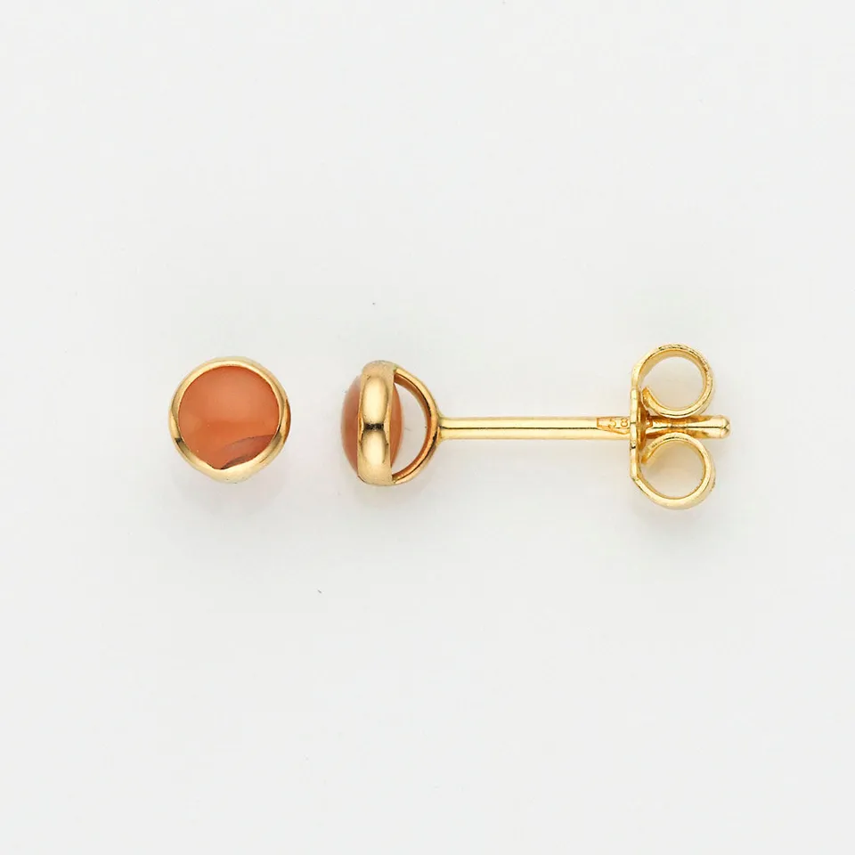 Eugen Rühle Mondstein Ohrstecker 4,5mm 585 Gelbgold orange