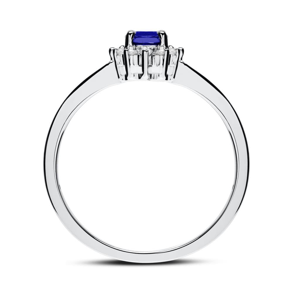 JEWLIX Verlobungsring Weißgold Saphir Diamanten