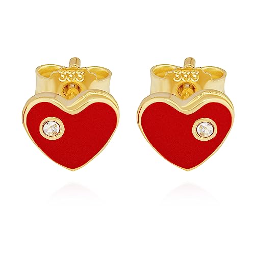 NKlaus Jewellery Ohrstecker Herz 333 Gelbgold Paar