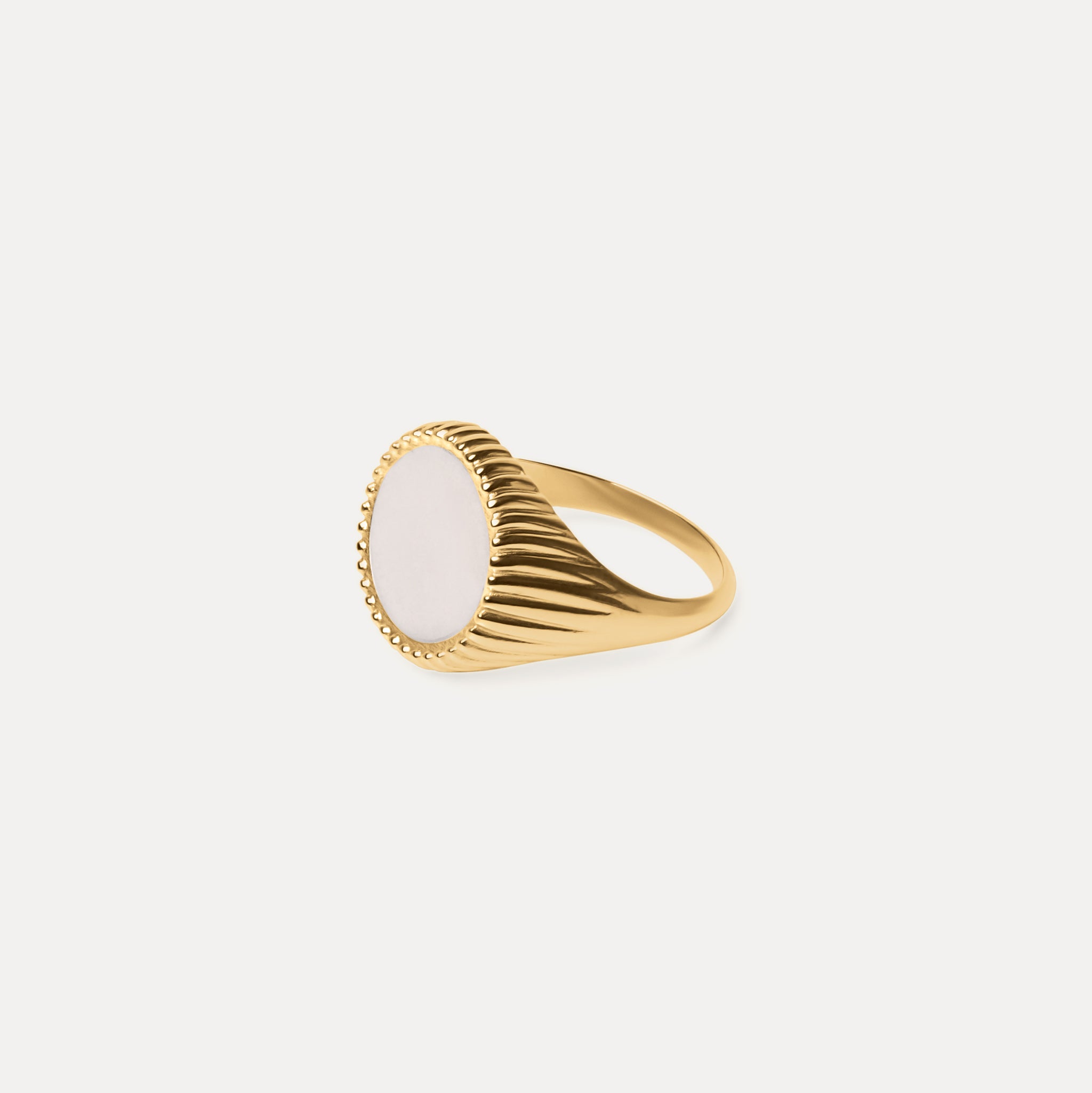 Stilnest Solar Spritz Cocktail Ring Perlenweiß Gr. 52