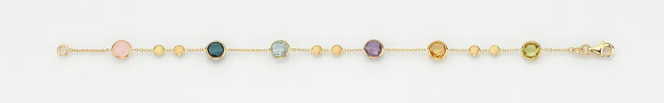 Eugen Rühle Armbänder Armband Farbsteine Goldlinsen 585 Gelbgold