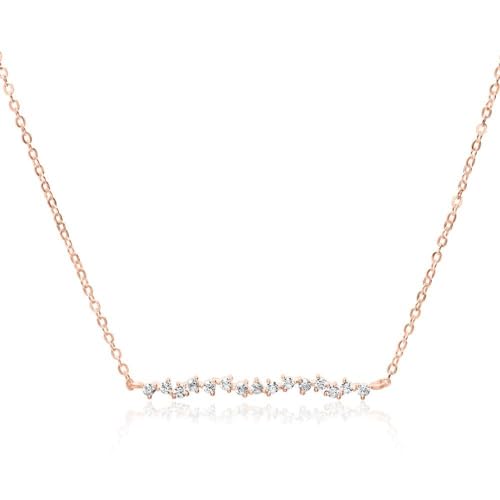 JEWLIX Ketten mit Anhänger Halskette Damen rosévergoldet 925 Silber