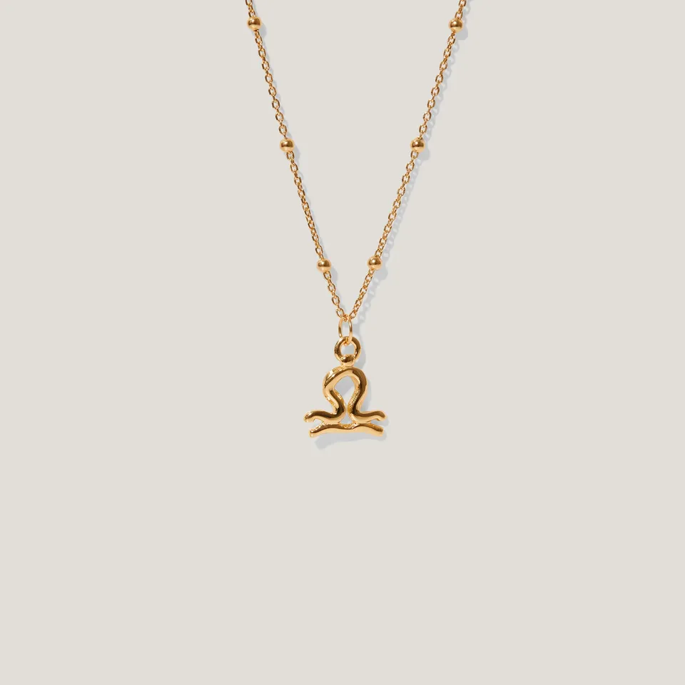 Stilnest Zodiac Charm Kette 45cm Gold Vermeil Krebs