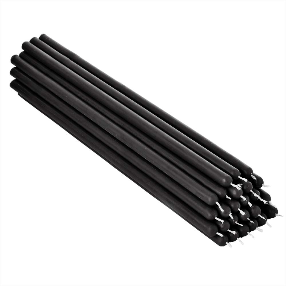 NKlaus Candles Bienenwachs Tafelkerzen 12cm 25 Stück schwarz