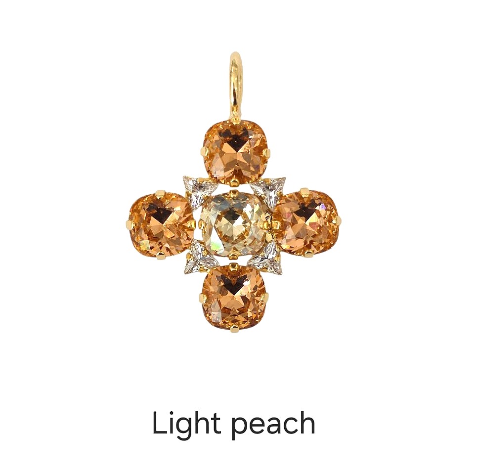 Alevá Bijoux Flower Anhänger Gold 4 cm Kristall Zirkon