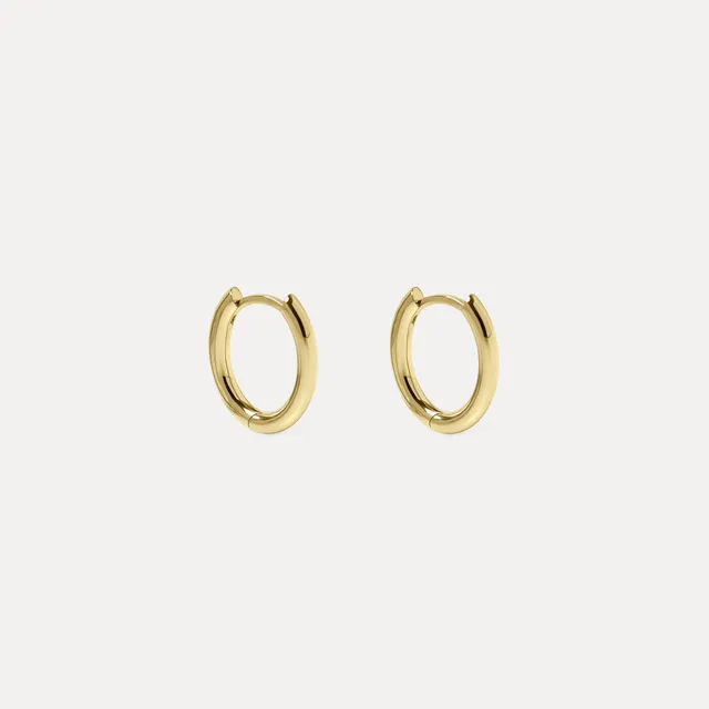 Stilnest Oval Bold Huggies 585 Gold Ohrringe 14k