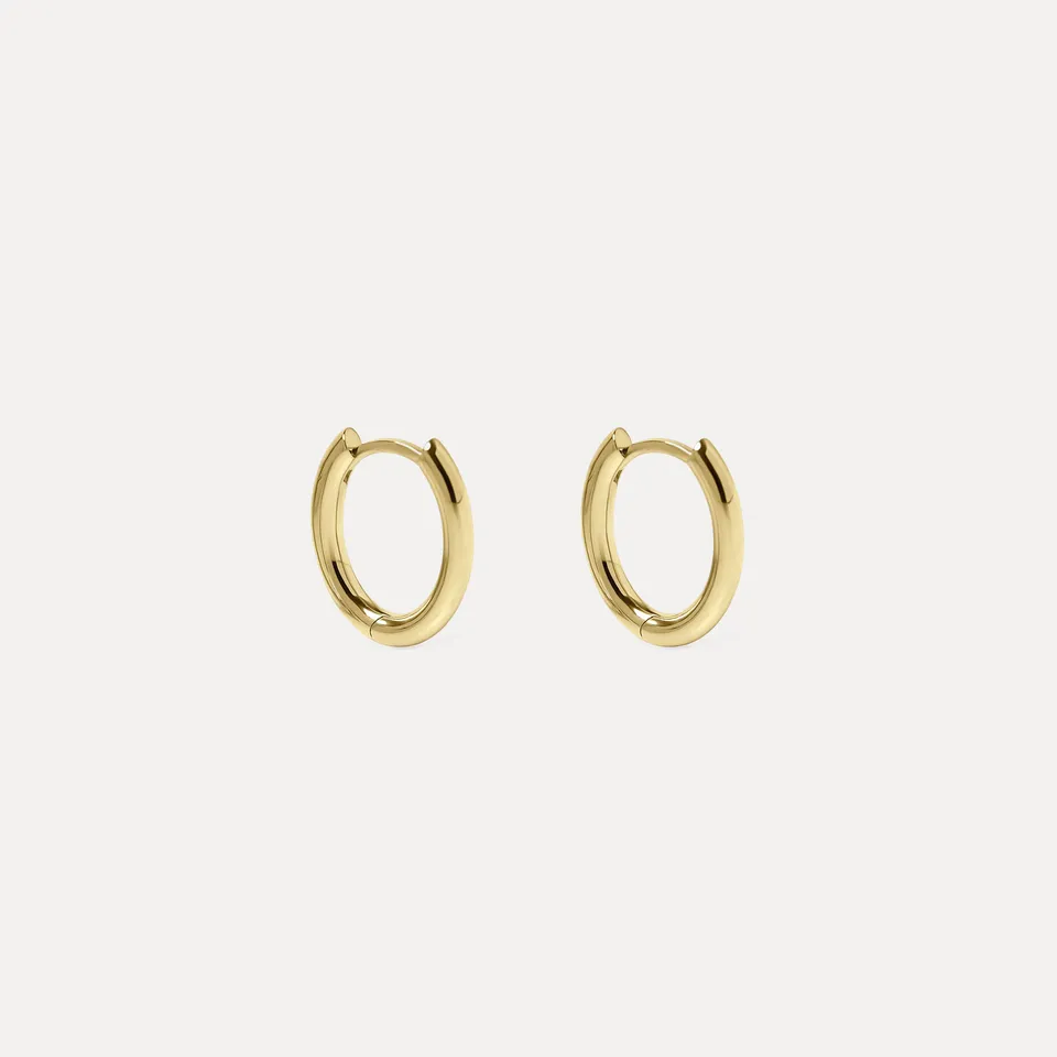 Stilnest Oval Bold Huggies 585 Gold Ohrringe 14k