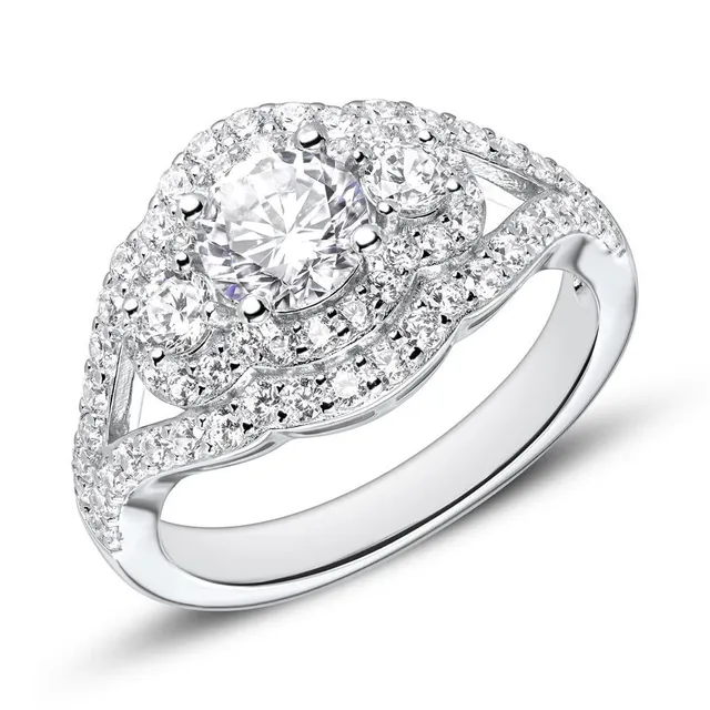 JEWLIX Verlobungsring 925 Silber Ring 54mm Steinbesatz